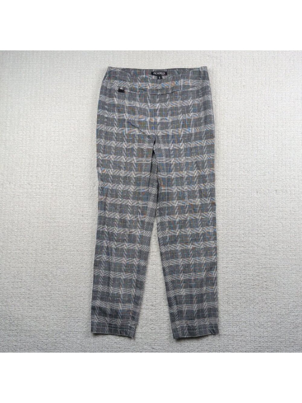 Piccadilly Dress Pants Trousers Gray Plaid Women Sz 6 Formal Office Preppy